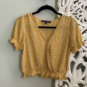 Yellow Floral One Clothing Blouse